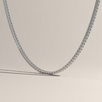 White Gold Round Lab-Grown Diamond Tennis Necklace – Clemantine, view 3 — Verasah