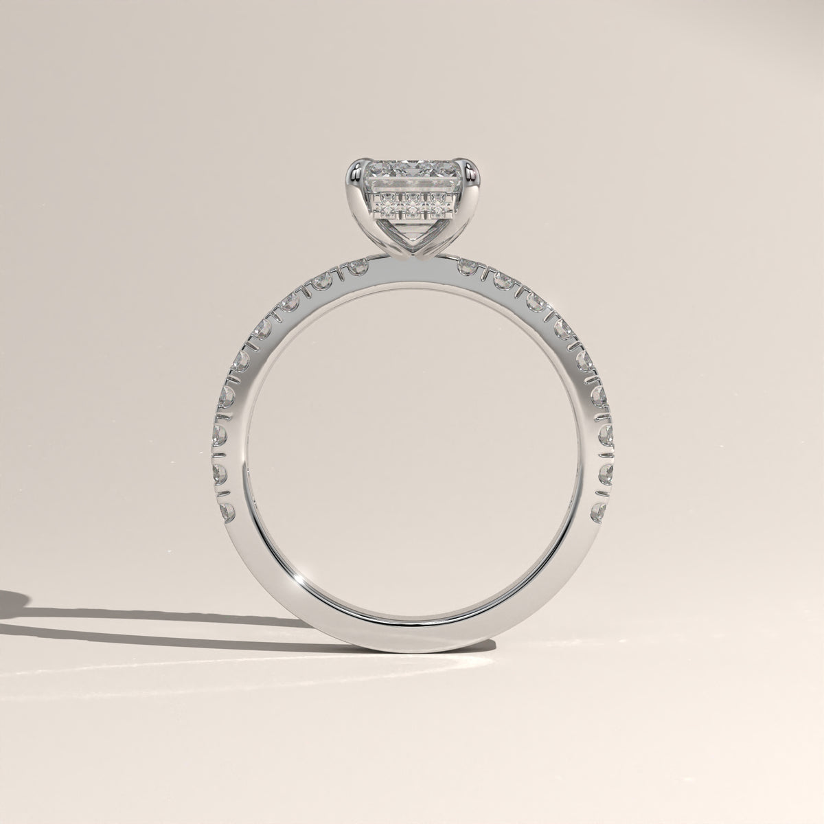 2ct Emerald Cut Lab-Grown Diamond Hidden Halo Pavé Engagement Ring – Sloane