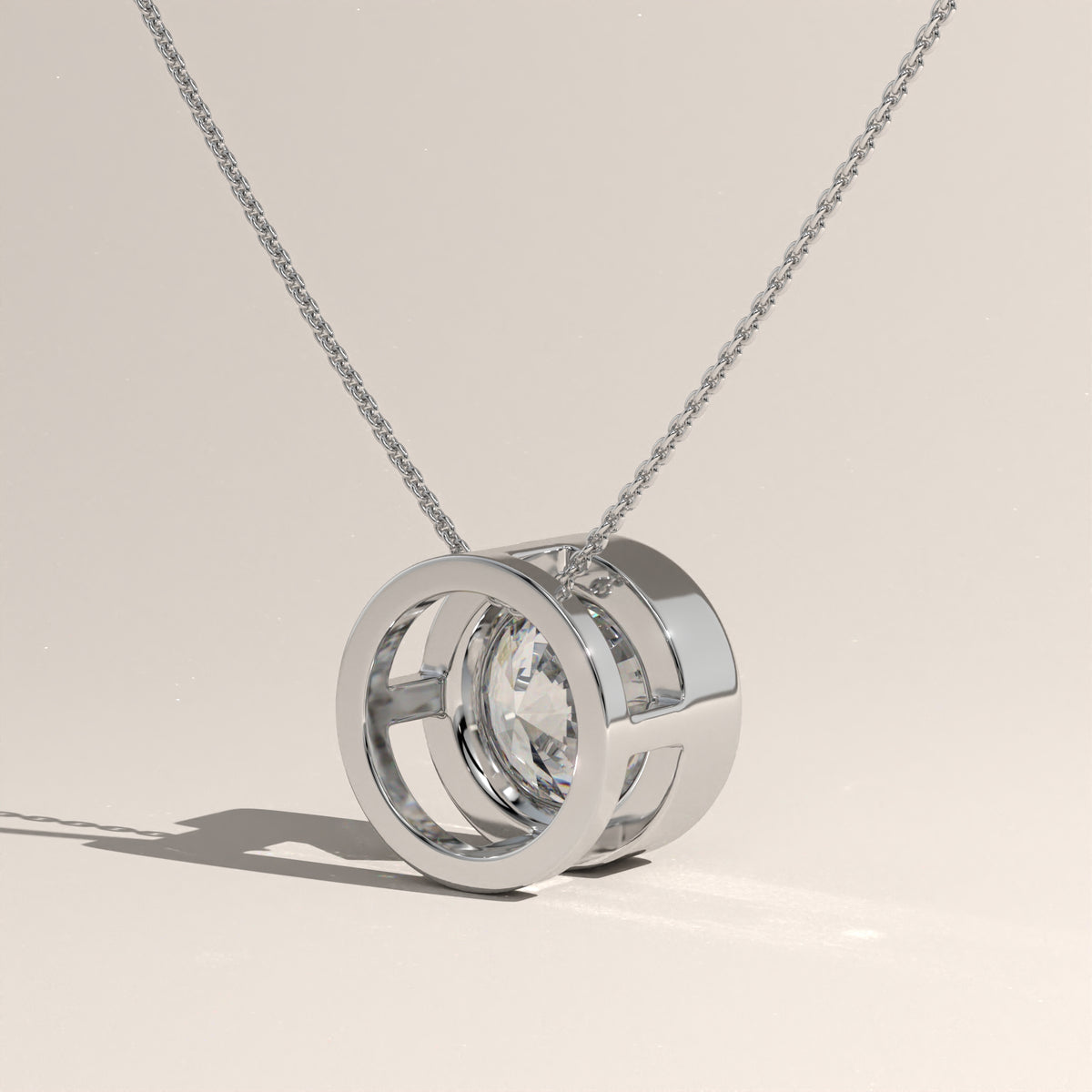 1.92ct Bezel Lab-grown Diamond Pendant Necklace - Nicole