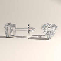 White Gold 1.5ct TW Heart Lab-Grown Diamond Stud Earrings – Amara, view 2 — Verasah
