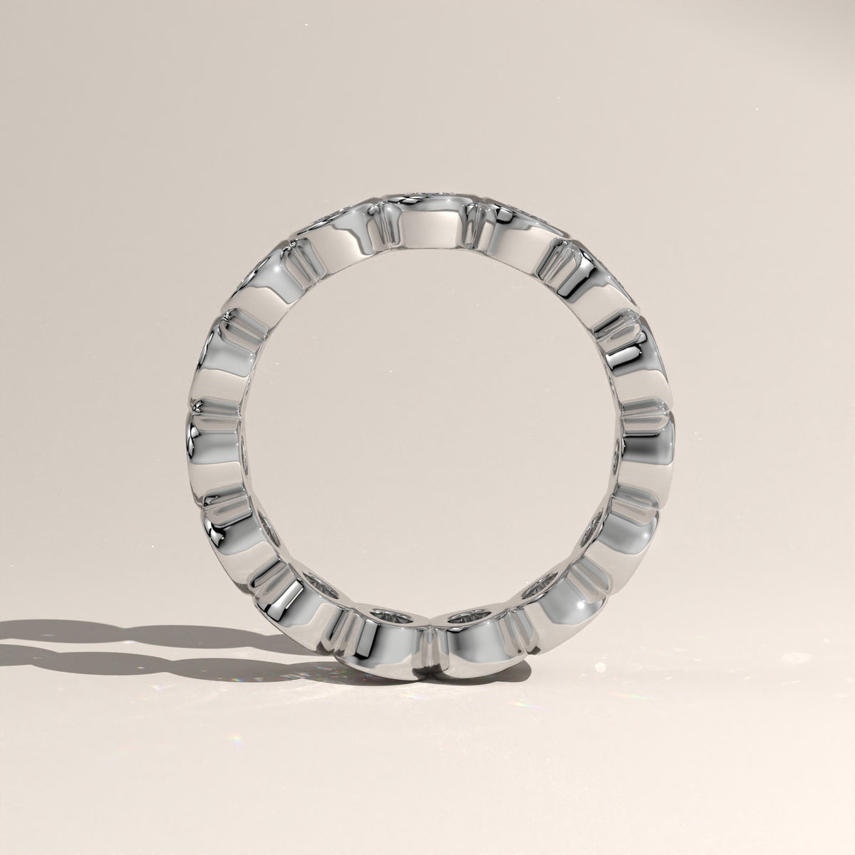 3.4ct TW Oval Lab-Grown Diamond Bezel Eternity Band – Kiara
