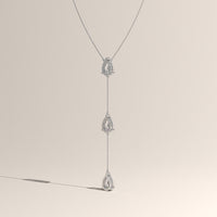 White Gold 3ct TW Pear Lab-Grown Diamond Lariat Necklace – Clara, view 3 — Verasah