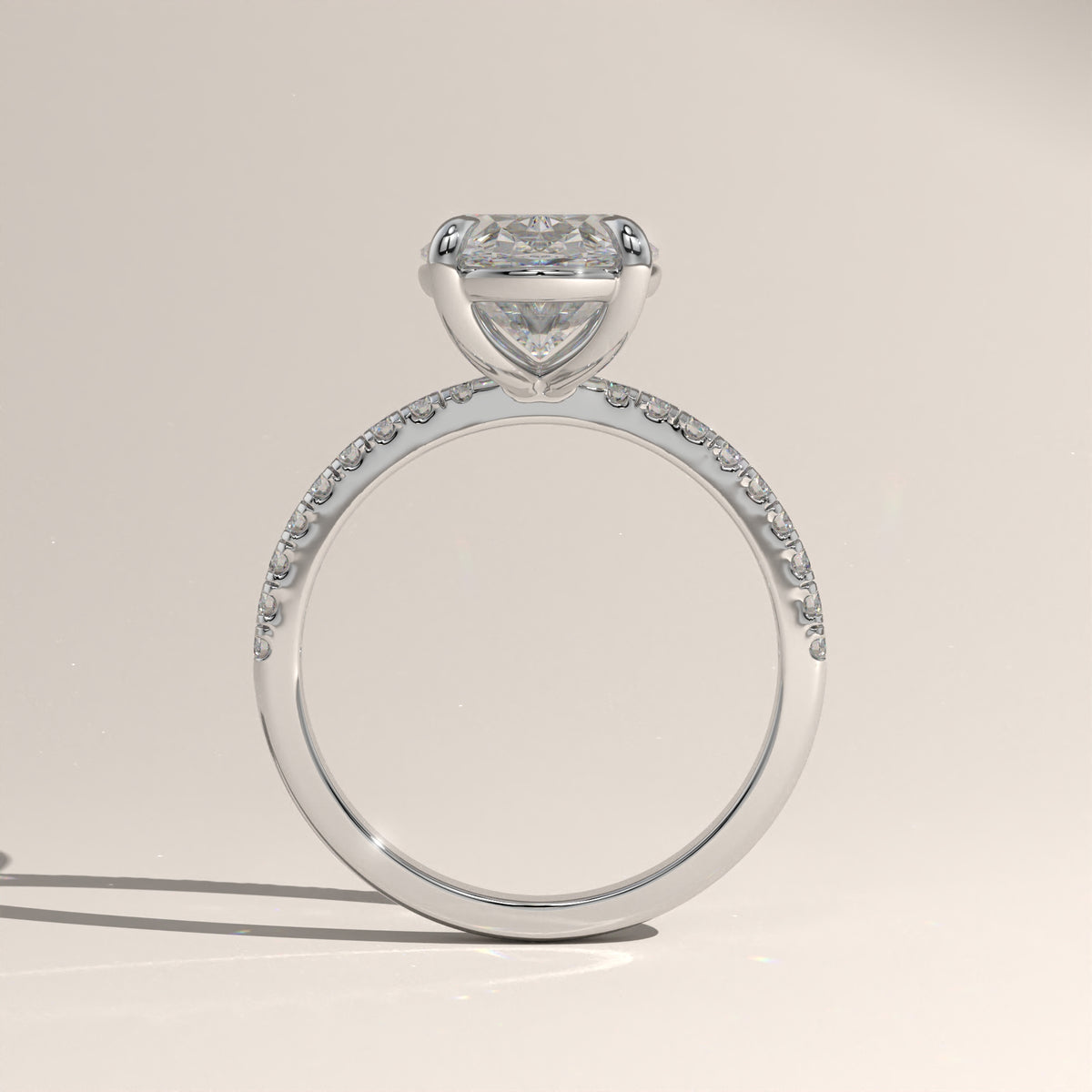 3.77ct Oval Lab-Grown Diamond Pavé Engagement Ring – Freya