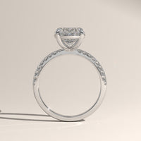 White Gold 3.5ct Oval Lab-Grown Diamond Engagement Ring, view 3 — Verasah