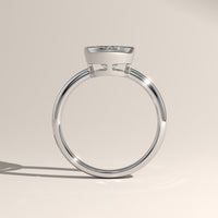 White Gold 2.3ct oval lab grown diamond bezel set solitaire ring, view 3 — Verasah