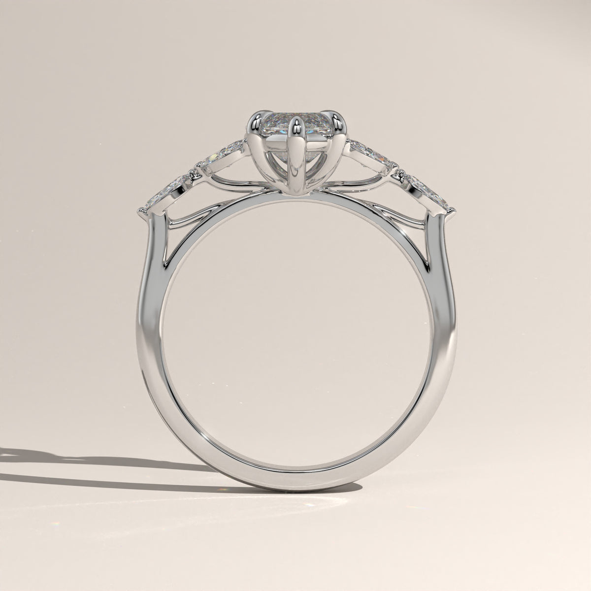 2ct Marquise Lab-Grown Diamond Engagement Ring with Marquise Side Stones – Vera