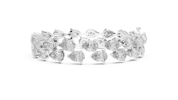 26.52ct TW Pear Lab-Grown Diamond Tennis Bracelet