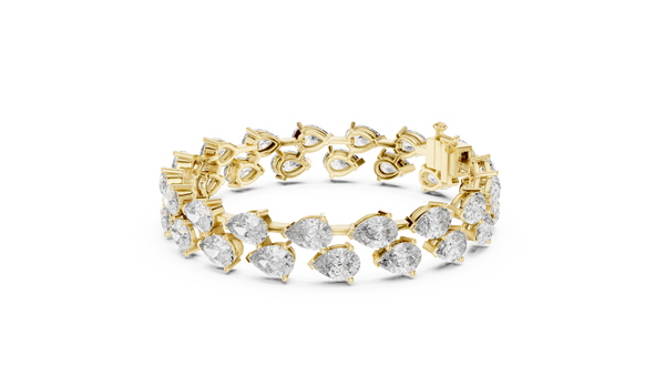 26.52ct TW Pear Lab-Grown Diamond Tennis Bracelet