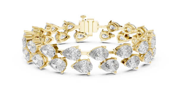26.52ct TW Pear Lab-Grown Diamond Tennis Bracelet