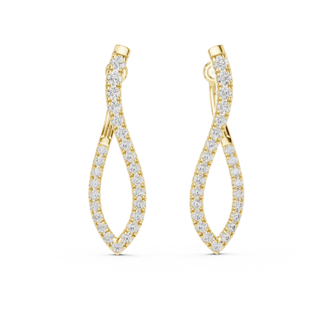 1.62ct TW Round Lab-Grown Diamond Drop Earrings