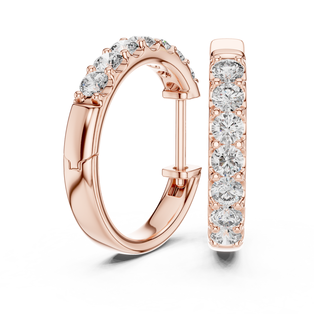 0.70ct TW Round Lab-Grown Diamond Hoop Earrings