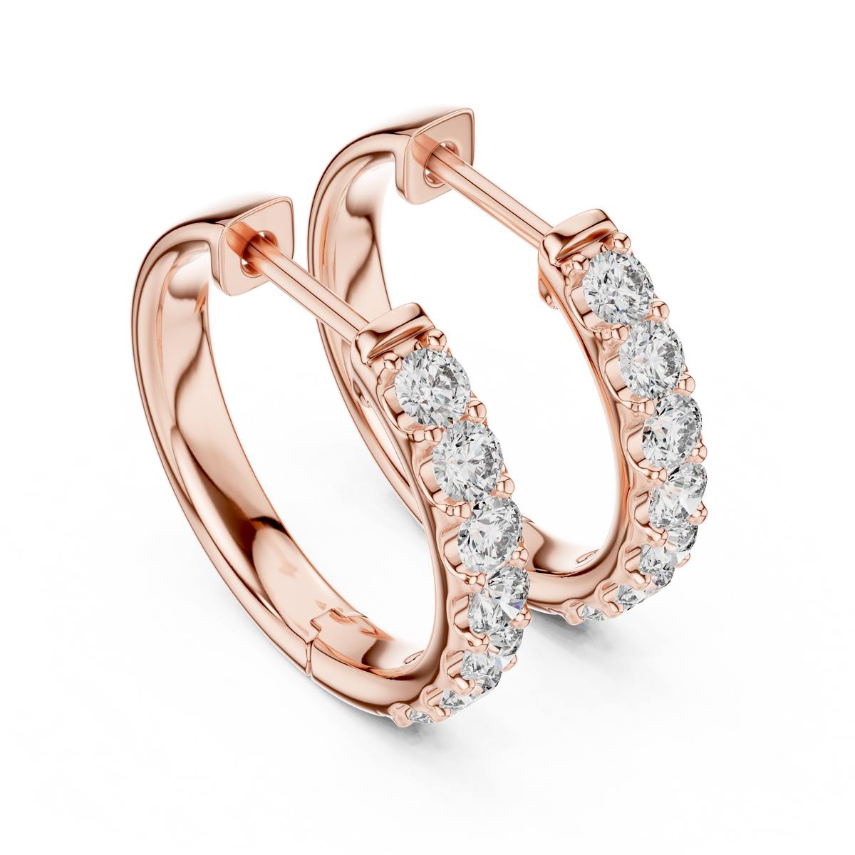 0.70ct TW Round Lab-Grown Diamond Hoop Earrings