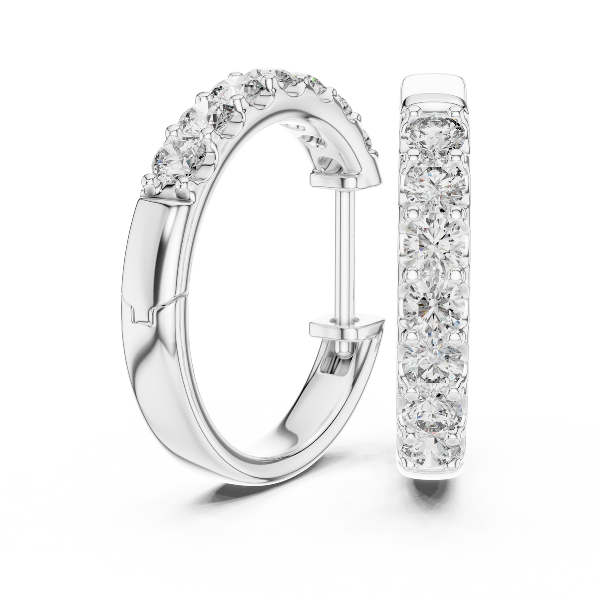 0.70ct TW Round Lab-Grown Diamond Hoop Earrings