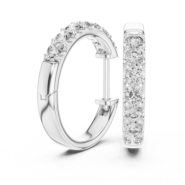 0.70ct TW Round Lab-Grown Diamond Hoop Earrings