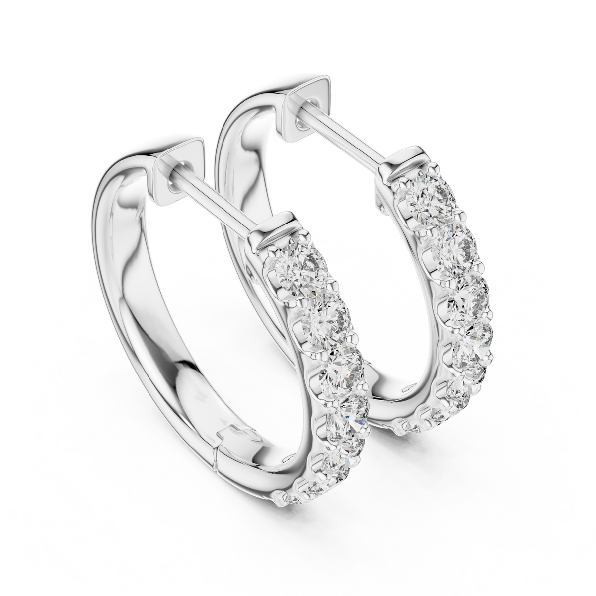 0.70ct TW Round Lab-Grown Diamond Hoop Earrings