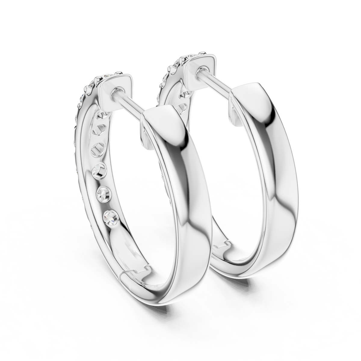 0.70ct TW Round Lab-Grown Diamond Hoop Earrings