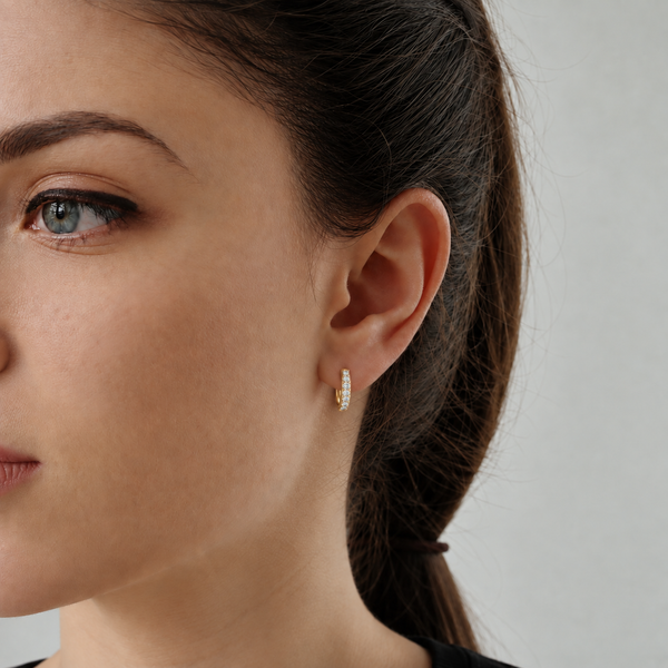0.70ct TW Round Lab-Grown Diamond Hoop Earrings