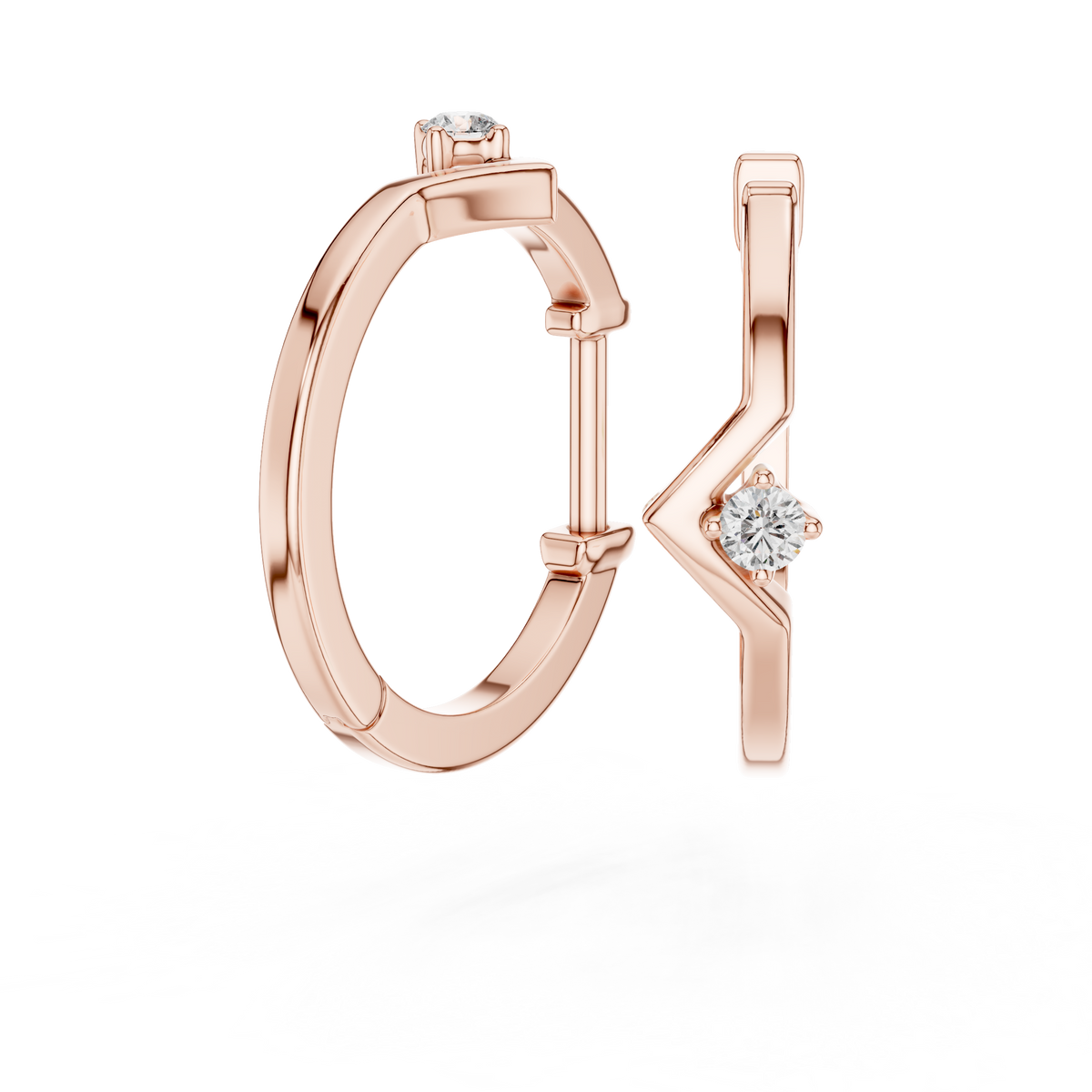0.04ct TW Round Lab-Grown Diamond Hoop Earrings