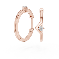 0.04ct TW Round Lab-Grown Diamond Ear Climbers in Rose Gold — Verasah fine jewellery