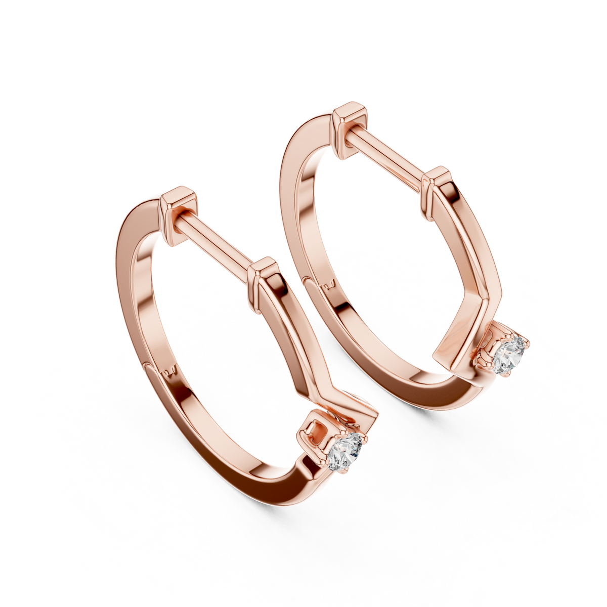 0.04ct TW Round Lab-Grown Diamond Hoop Earrings