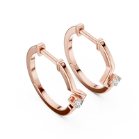 0.04ct TW Round Lab-Grown Diamond Ear Climbers in Rose Gold — Verasah fine jewellery