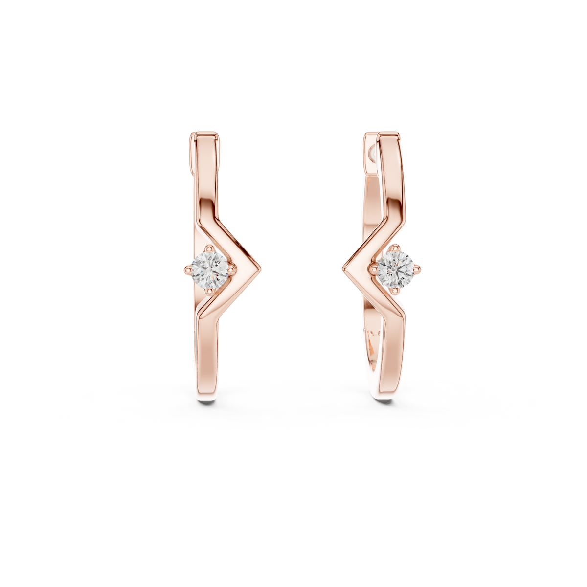 0.04ct TW Round Lab-Grown Diamond Hoop Earrings