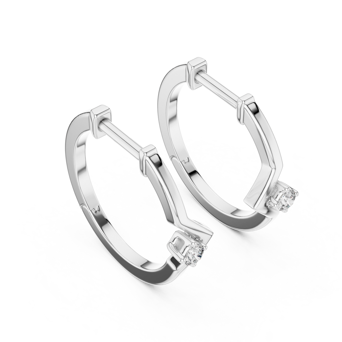 0.04ct TW Round Lab-Grown Diamond Hoop Earrings