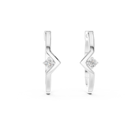 0.04ct TW Round Lab-Grown Diamond Ear Climbers in White Gold — Verasah fine jewellery