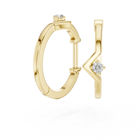 0.04ct TW Round Lab-Grown Diamond Ear Climbers in Yellow Gold — Verasah fine jewellery