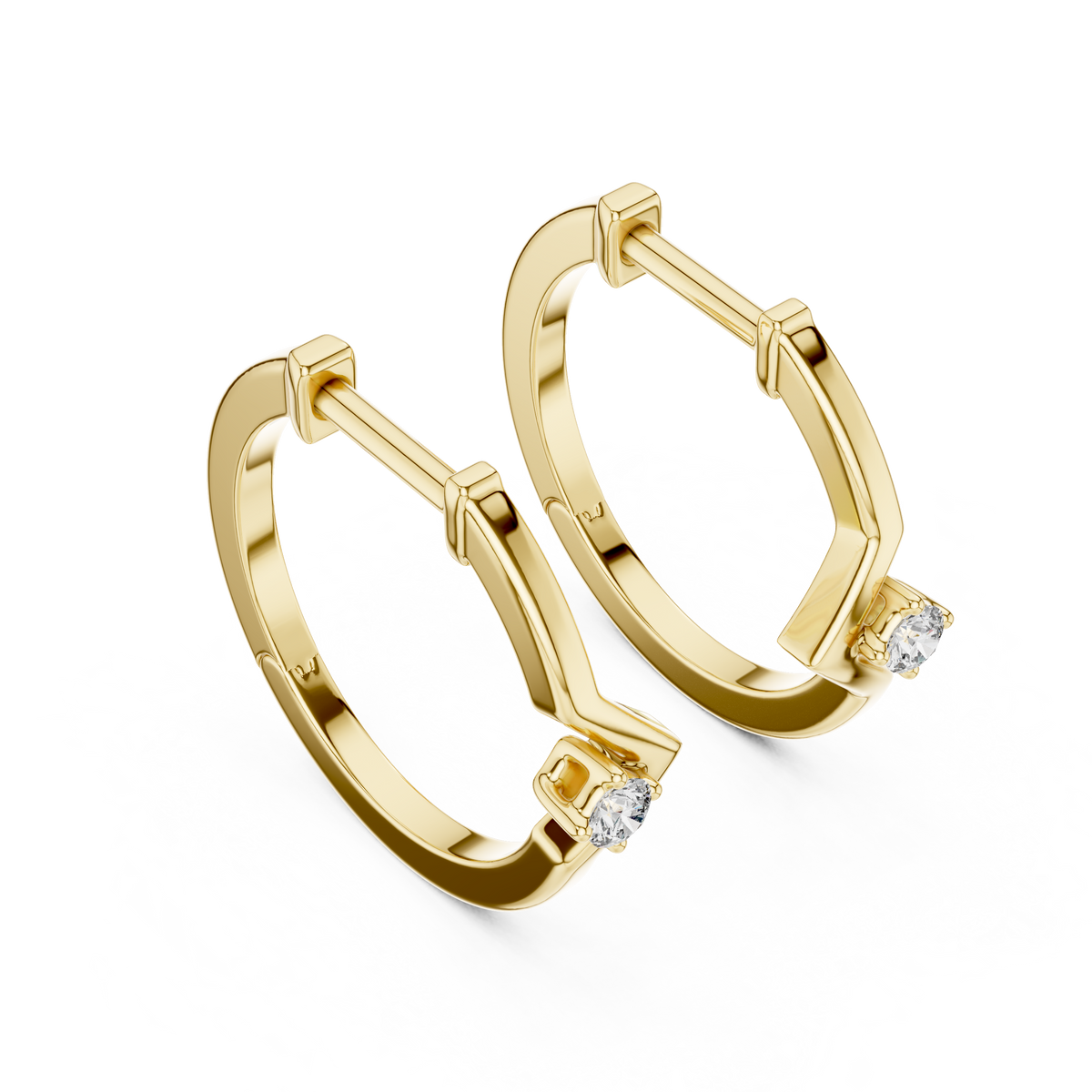 0.04ct TW Round Lab-Grown Diamond Hoop Earrings