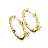 0.04ct TW Round Lab-Grown Diamond Ear Climbers in Yellow Gold — Verasah fine jewellery