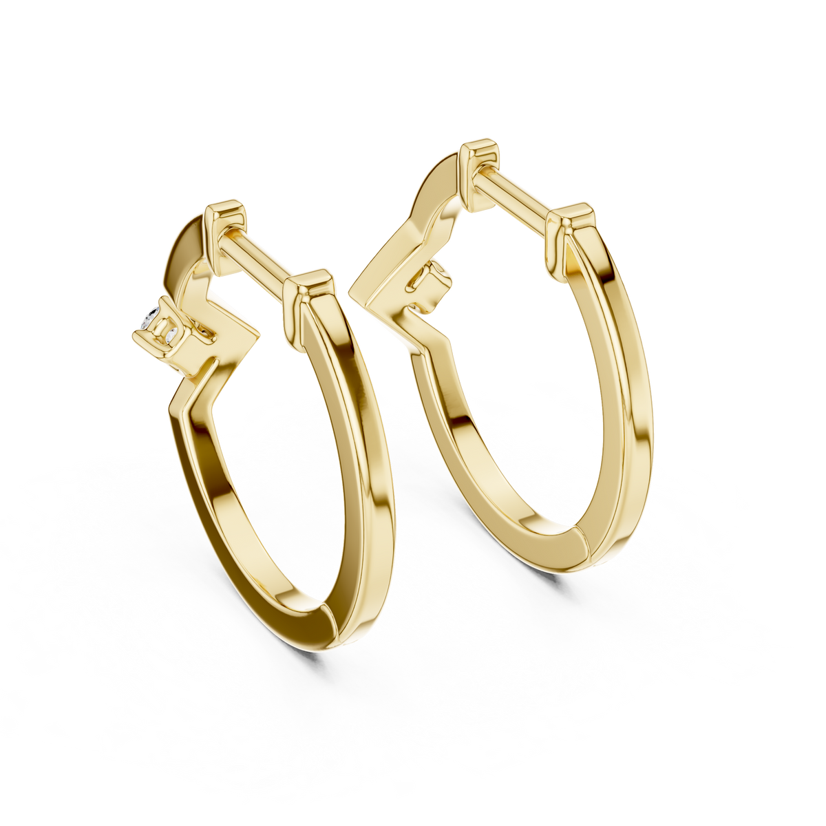0.04ct TW Round Lab-Grown Diamond Hoop Earrings