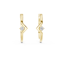 0.04ct TW Round Lab-Grown Diamond Ear Climbers in Yellow Gold — Verasah fine jewellery