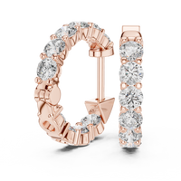 1.60ct TW Round Lab-Grown Diamond Hoop Earrings in Rose Gold — Verasah fine jewellery
