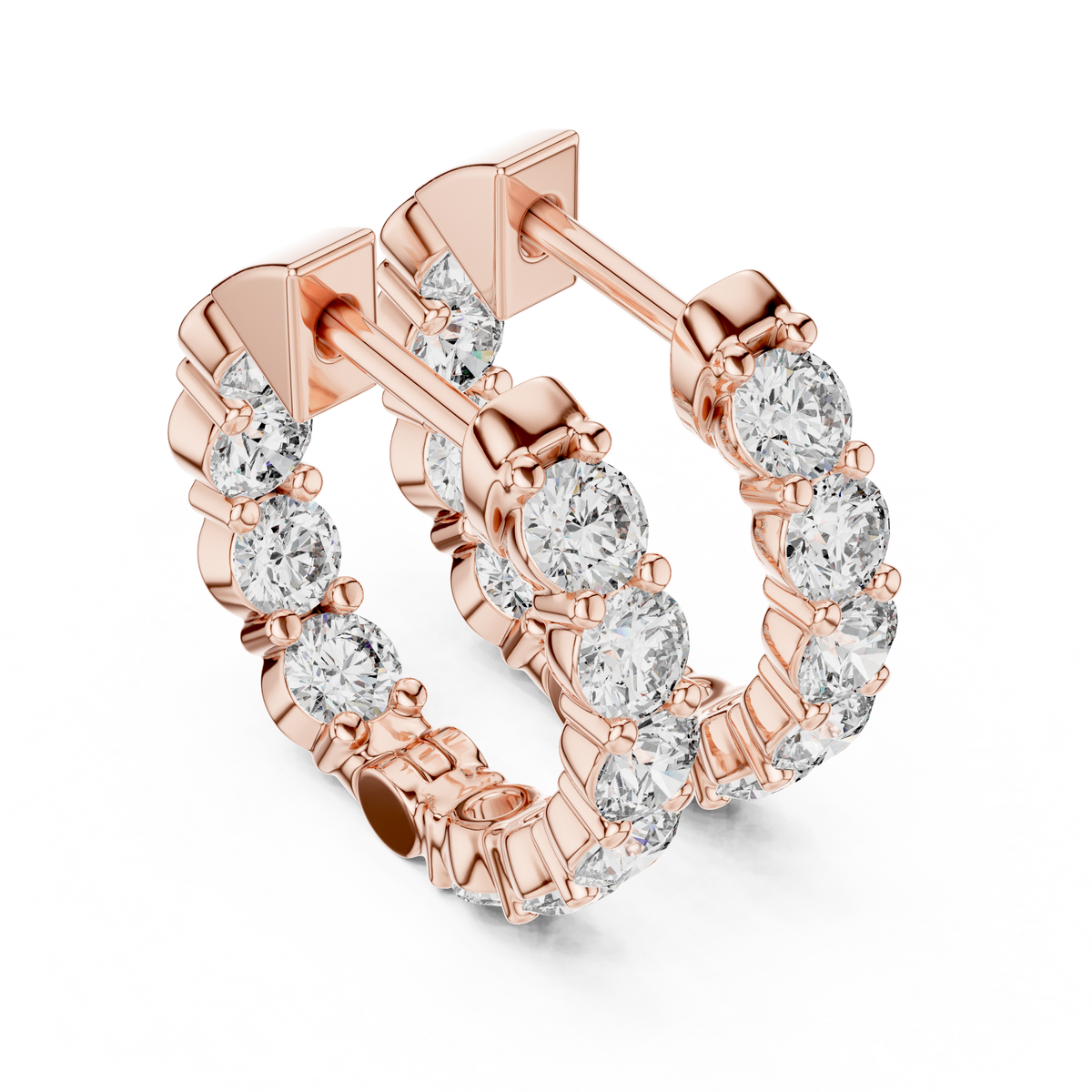 1.60ct TW Round Lab-Grown Diamond Hoop Earrings
