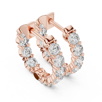 1.60ct TW Round Lab-Grown Diamond Hoop Earrings in Rose Gold — Verasah fine jewellery