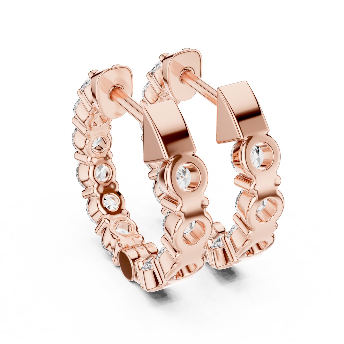 1.60ct TW Round Lab-Grown Diamond Hoop Earrings