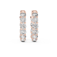 1.60ct TW Round Lab-Grown Diamond Hoop Earrings in Rose Gold — Verasah fine jewellery