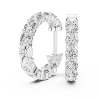 1.60ct TW Round Lab-Grown Diamond Hoop Earrings in White Gold — Verasah fine jewellery