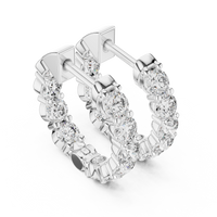 1.60ct TW Round Lab-Grown Diamond Hoop Earrings in White Gold — Verasah fine jewellery