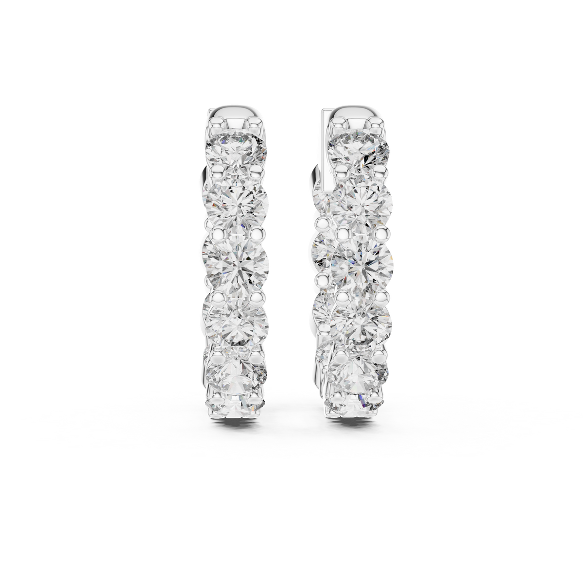 1.60ct TW Round Lab-Grown Diamond Hoop Earrings