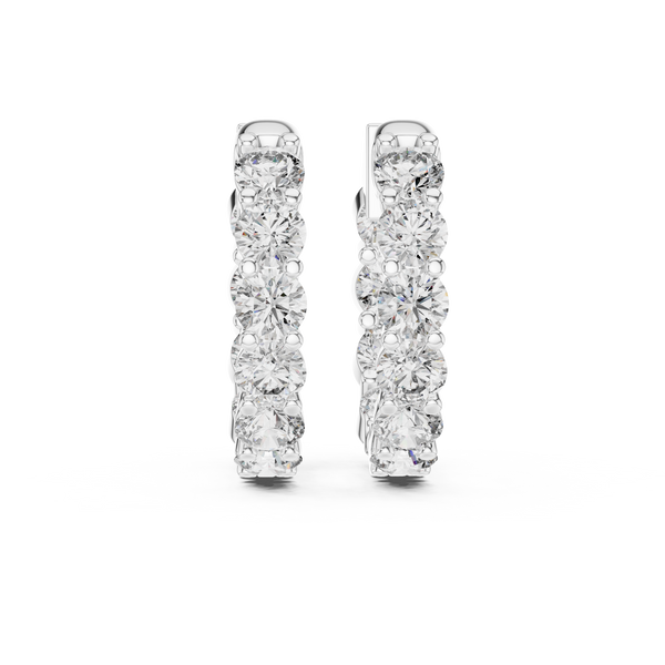 1.60ct TW Round Lab-Grown Diamond Hoop Earrings