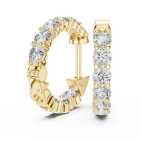 1.60ct TW Round Lab-Grown Diamond Hoop Earrings in Yellow Gold — Verasah fine jewellery