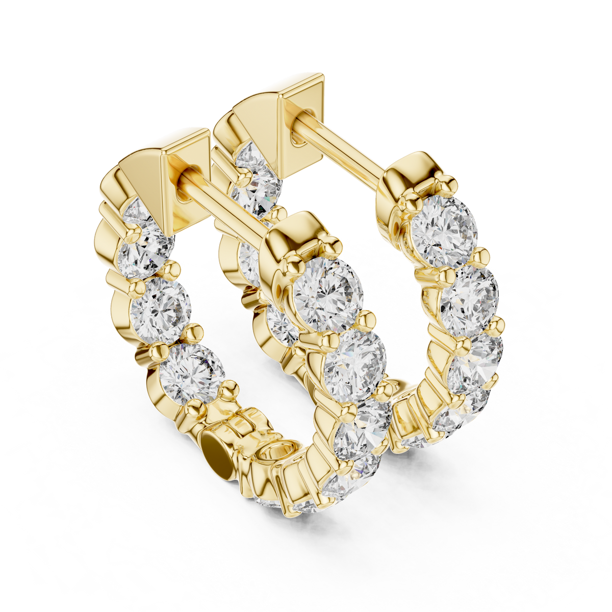 1.60ct TW Round Lab-Grown Diamond Hoop Earrings