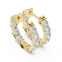 1.60ct TW Round Lab-Grown Diamond Hoop Earrings in Yellow Gold — Verasah fine jewellery