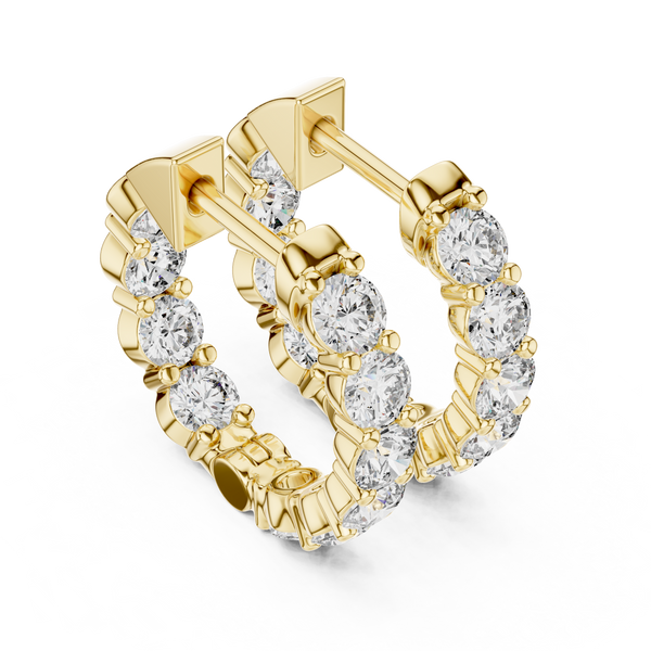 1.60ct TW Round Lab-Grown Diamond Hoop Earrings