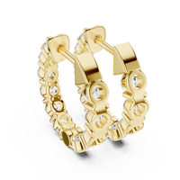 1.60ct TW Round Lab-Grown Diamond Hoop Earrings in Yellow Gold — Verasah fine jewellery