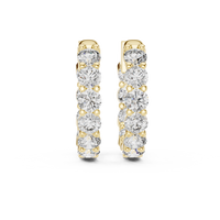 1.60ct TW Round Lab-Grown Diamond Hoop Earrings in Yellow Gold — Verasah fine jewellery