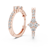 0.5ct TW Round Lab-Grown Diamond Cluster Hoop Earrings in Rose Gold — Verasah fine jewellery