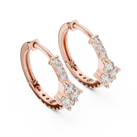 0.5ct TW Round Lab-Grown Diamond Cluster Hoop Earrings in Rose Gold — Verasah fine jewellery